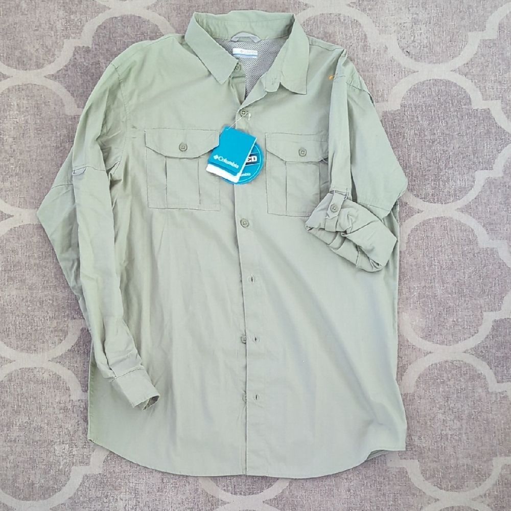 Columbia Sage Green Long Sleeve Shirt